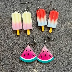 Lot of summer earrings 🍭🍉